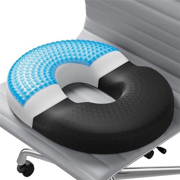 Donut Pillow Seat Cushion Memory Foam Cooling Gel Office Chair Car Back Support - Picture 7 of 7